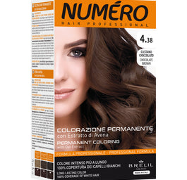 NUMERO Permanent Coloring farba do włosów 4.38 Chocolate Brown 140ml