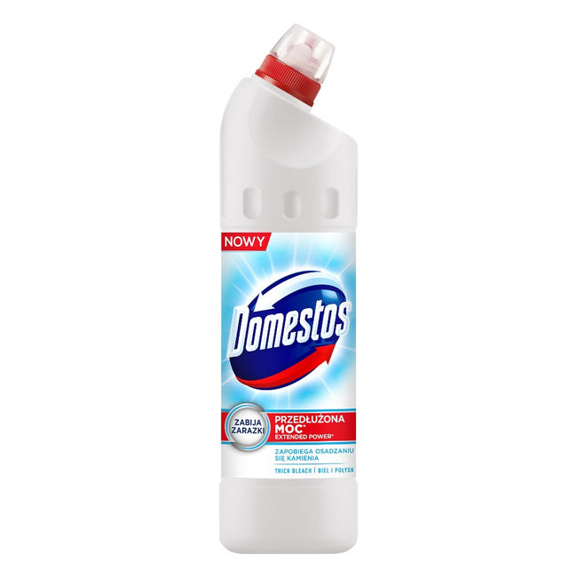 Domestos Przedłużona Moc Biel & Połysk płyn czyszcząco-dezynfekujący 1250ml