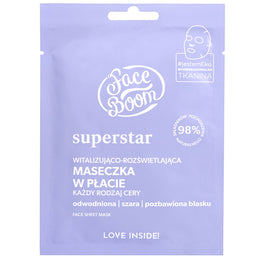 Face Boom Superstar witalizująco-rozświetlająca maseczka w płacie Gwiazdorska Dama 1szt.