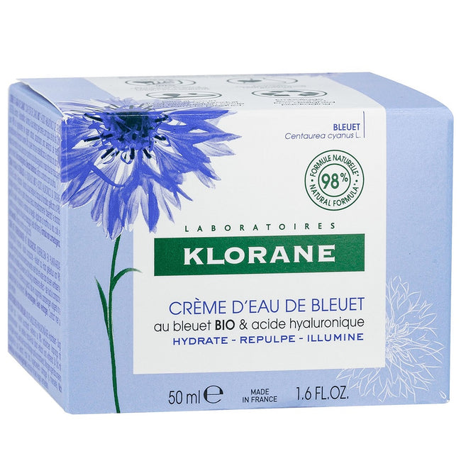 Klorane Cornflower Water Cream nawilżający krem do twarzy z organicznym chabrem 50ml