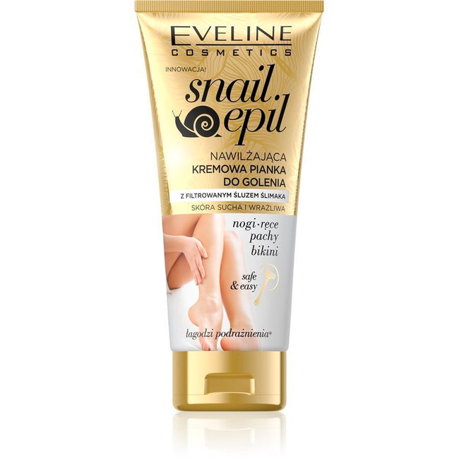 Eveline Cosmetics Snail Epil nawilżająca kremowa pianka do depilacji ze śluzem ślimaka do skóry suchej i wrażliwej 175ml