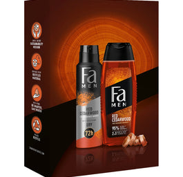 Fa Men Red Cedarwood zestaw antyperspirant w sprayu 150ml + żel pod prysznic 250ml