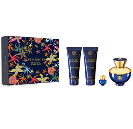 Versace Pour Femme Dylan Blue zestaw woda perfumowana spray 100ml + miniatura wody perfumowanej 5ml + żel pod prysznic 100ml + balsam do ciała 100ml