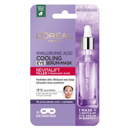 L'Oreal Paris Revitalift Filler [+Kwas Hialuronowy] chłodząca maska z serum pod oczy 11g