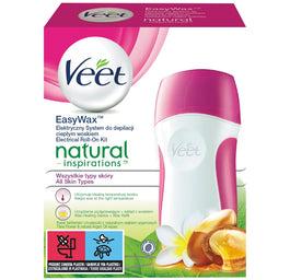 Veet Easy Wax Natural Inspirations elektryczny system do depilacji ciepłym woskiem i wkład 50ml