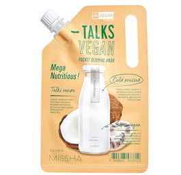 Missha Talks Vegan Squeeze Pocket Sleeping Mask nawilżająco-odżywcza maseczka całonocna dla skóry suchej Mega Nutritious 10g