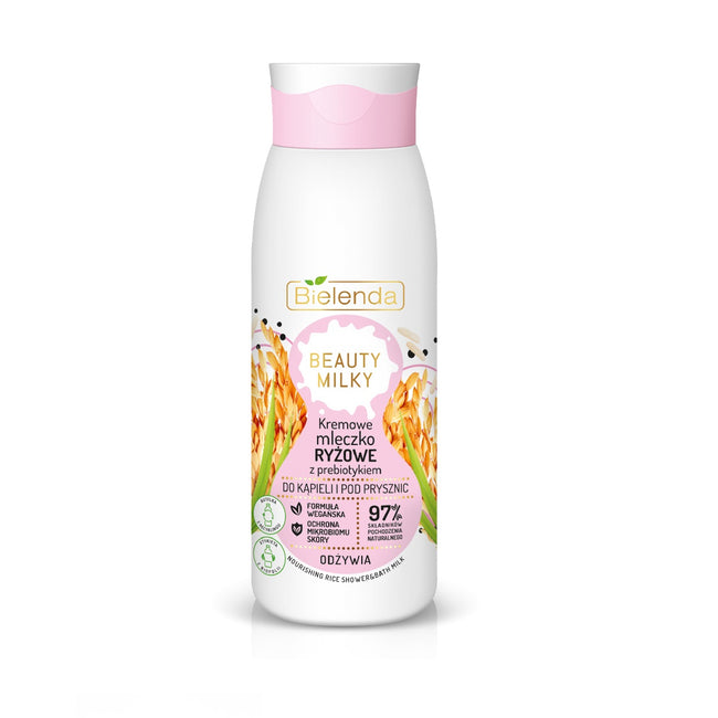 Bielenda Beauty Milky kremowe mleczko ryżowe z prebiotykiem do kąpieli i pod prysznic 400ml