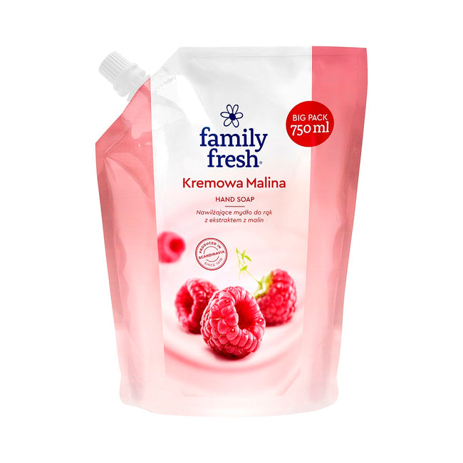 Family Fresh Kremowa Malina nawilżające mydło do rąk z ekstraktem z malin 750ml