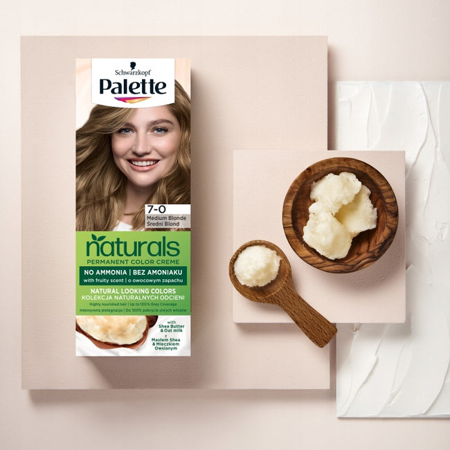 Palette Permanent Naturals Color Creme farba do włosów trwale koloryzująca 7-0 Średni Blond