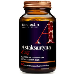 Doctor Life Astaxanthin 8mg naturalna astaksantyna suplement diety 60 kapsułek