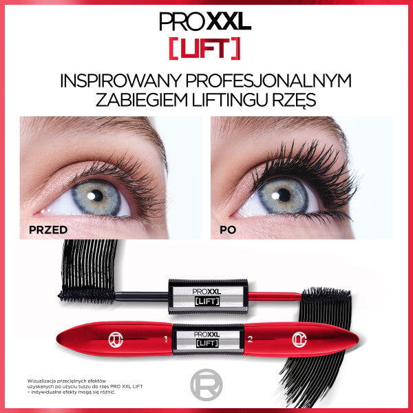 L'Oreal Paris Pro XXL Lift Mascara podwójny tusz do rzęs Black 12ml