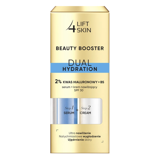 Lift4Skin Beauty Booster Dual Hydration 2% Kwas Hialuronowy B5 serum + krem nawilżający SPF30+ 2x15ml