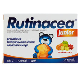 Rutinacea Junior suplement diety o smaku owocowym 20 tabletek do ssania