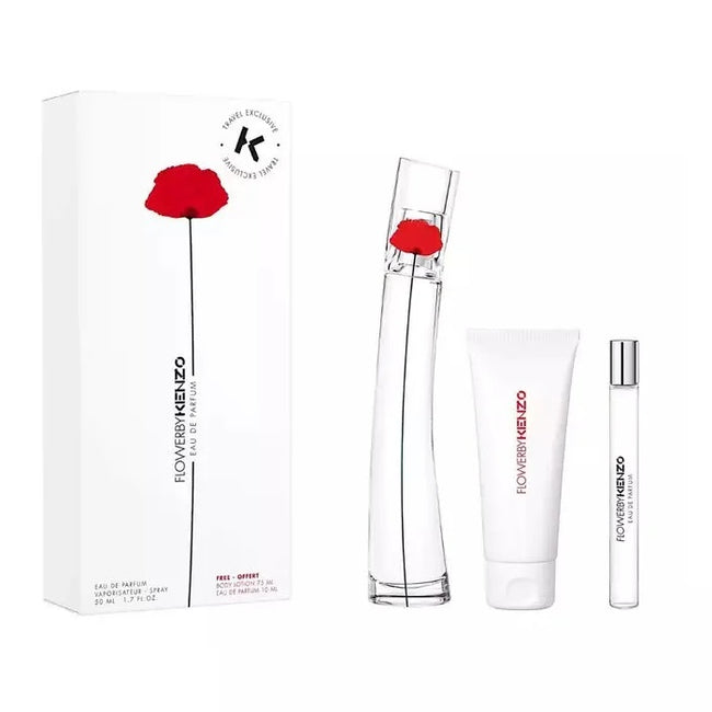 Kenzo Flower by Kenzo zestaw woda perfumowana spray 50ml + miniatura wody perfumowanej 10ml + balsam do ciała 75ml