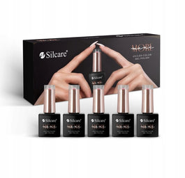 Silcare Mani More Set zestaw witaminowa baza hybrydowa 10g + lakier hybrydowy do paznokci 3x10g + lakier nawierzchniowy 10g
