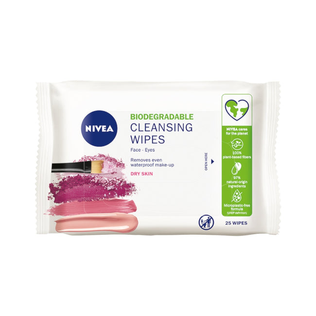 Nivea Biodegradable Cleansing Wipes biodegradowalne łagodzące chusteczki do demakijażu 25szt