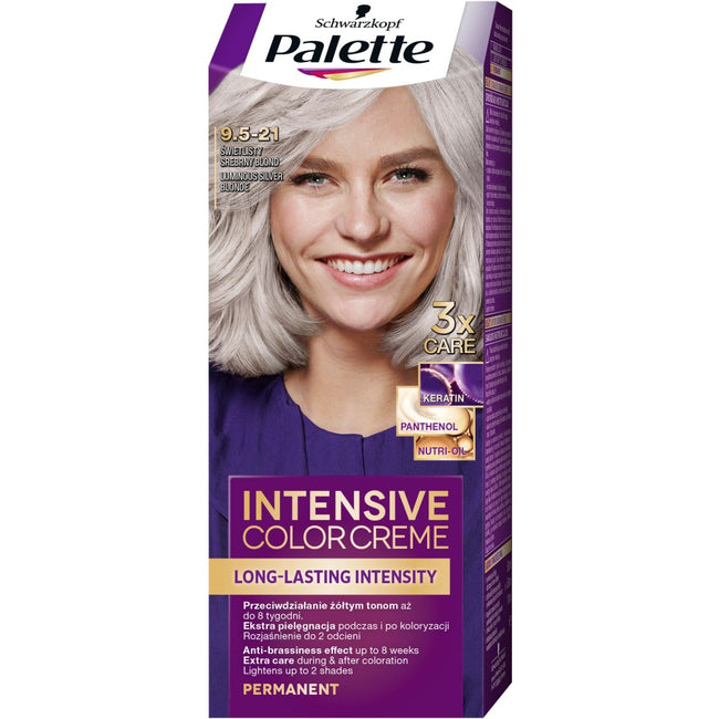 Palette Intensive Color Creme farba do włosów w kremie 9.5-21 Świetlisty Srebrny Blond