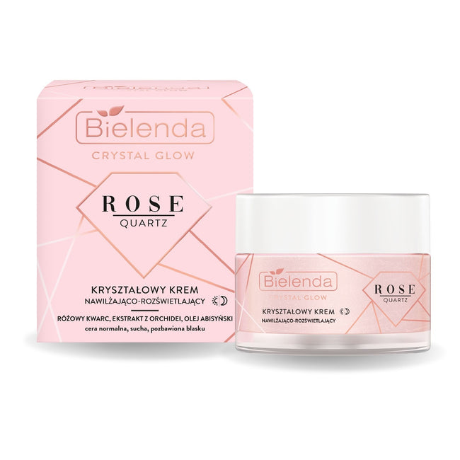 Bielenda Crystal Glow Rose Quartz kryształowy krem nawilżająco-rozświetlający 50ml