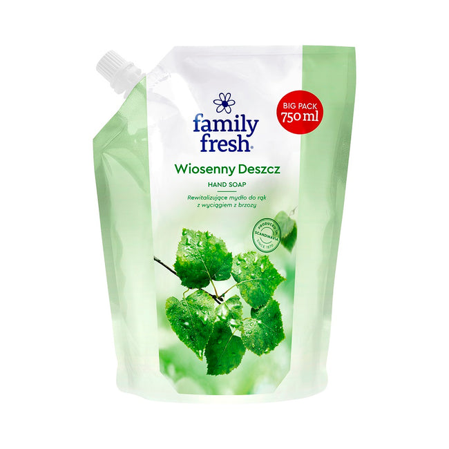 Family Fresh Wiosenny Deszcz rewitalizujące mydło do rąk z wyciągiem z brzozy 750ml