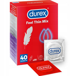 Durex Feel Thin Mix prezerwatywy cienkie 40 szt