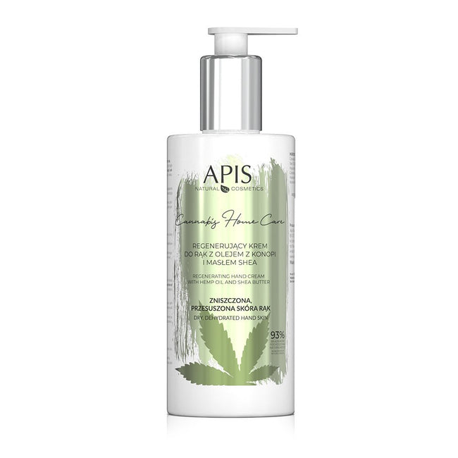 APIS Cannabis Home Care regenerujący krem do rąk z olejem z konopi i masłem shea 300ml