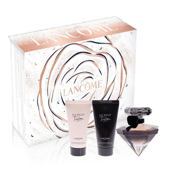 Lancome La Nuit Tresor zestaw woda perfumowana spray 30ml + balsam do ciała 50ml + żel pod prysznic 50ml