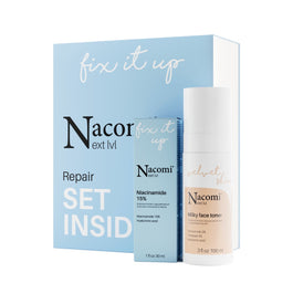 Nacomi Next Level Repair zestaw mleczny tonik do twarzy 100ml + niacynamid 15% 30ml