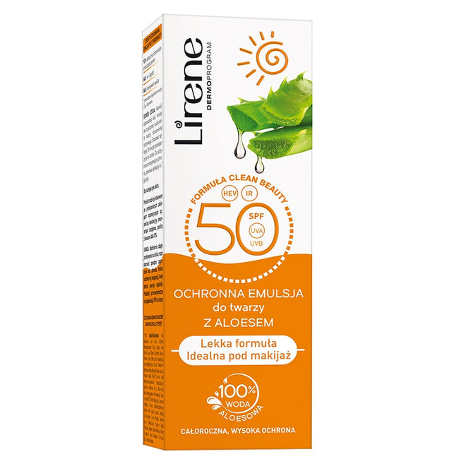 Lirene Ochronna emulsja do twarzy z aloesem SPF50 50ml
