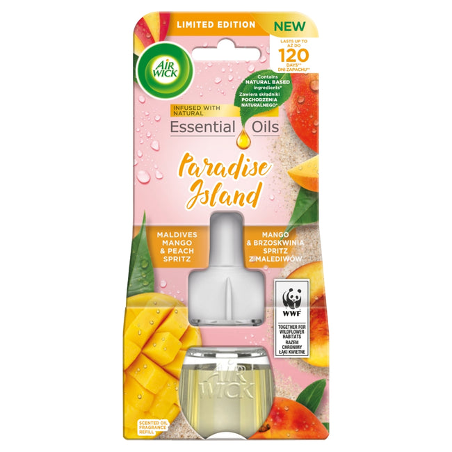 Air Wick Essential Oils wkład do elektrycznego odświeżacza Mango i Brzoskwinia Spritz z Malediwów 19ml