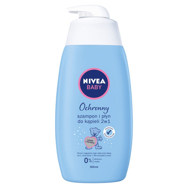 Nivea Baby ochronny szampon i płyn do kąpieli dla dzieci 2w1 500ml