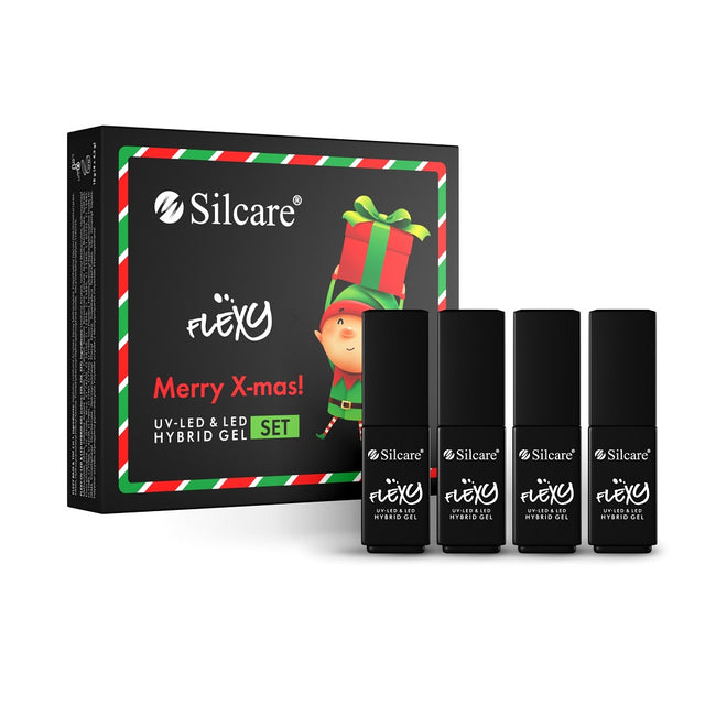 Silcare Flexy Merry X-mas! Hybrid Gel zestaw do stylizacji paznokci 4x4.5g