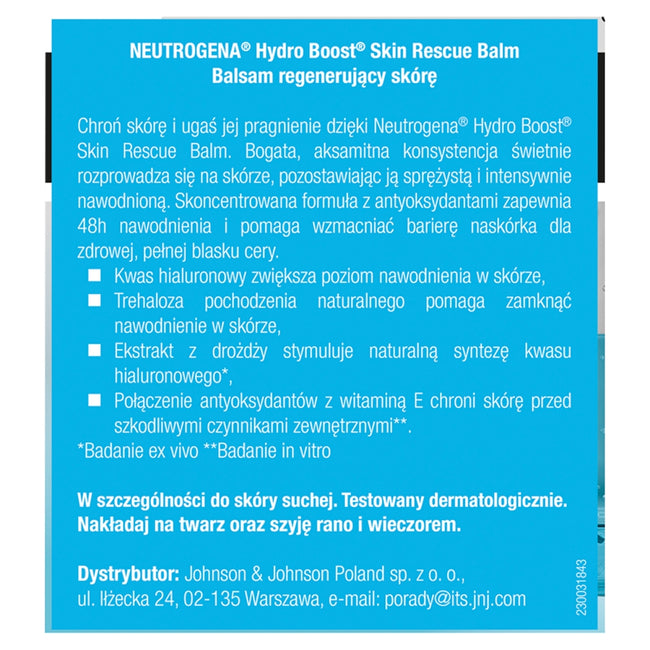 Neutrogena Hydro Boost balsam regenerujący skórę 50ml