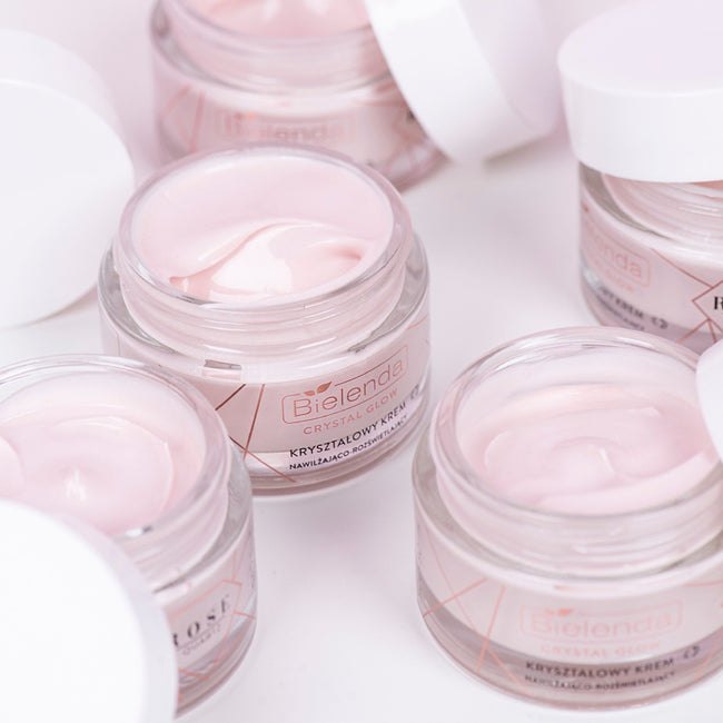 Bielenda Crystal Glow Rose Quartz kryształowy krem nawilżająco-rozświetlający 50ml
