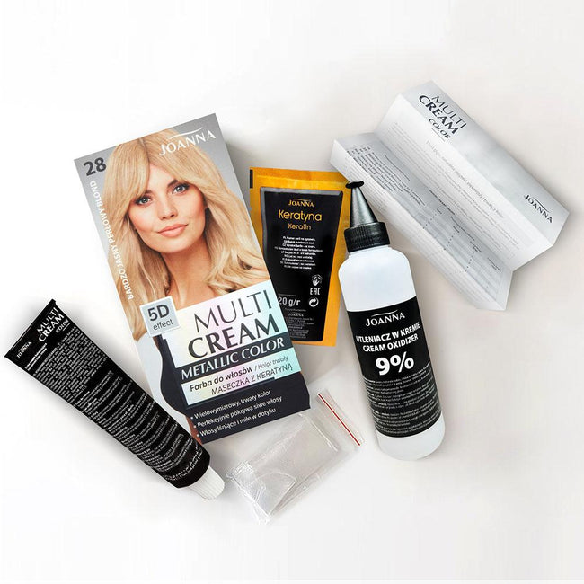 Joanna Multi Cream Metallic Color farba do włosów 28 Bardzo Jasny Perłowy Blond