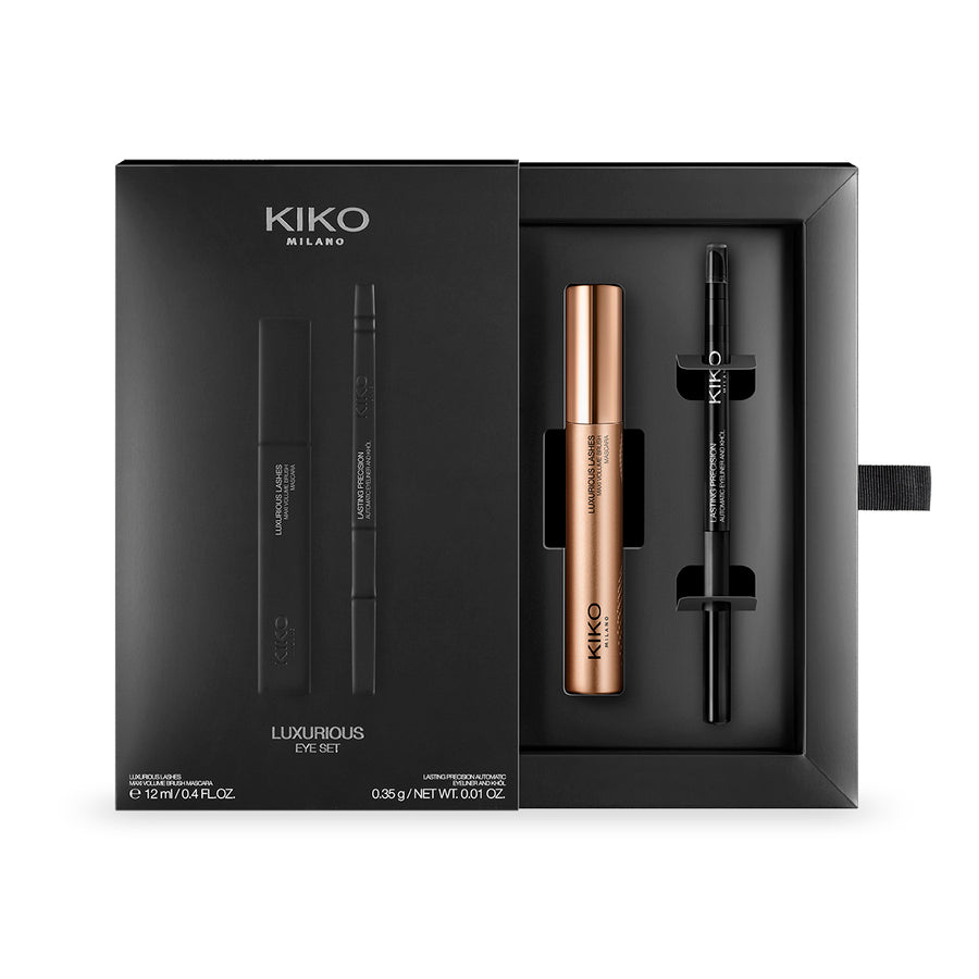 Luxurious Eye Set zestaw tusz do rzęs nadający wyjątkową objętość 12ml + kredka do oczu 16 Black 0.35g