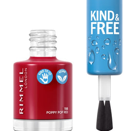 Rimmel Kind & Free wegański lakier do paznokci 156 Poppy Pop Red 8ml