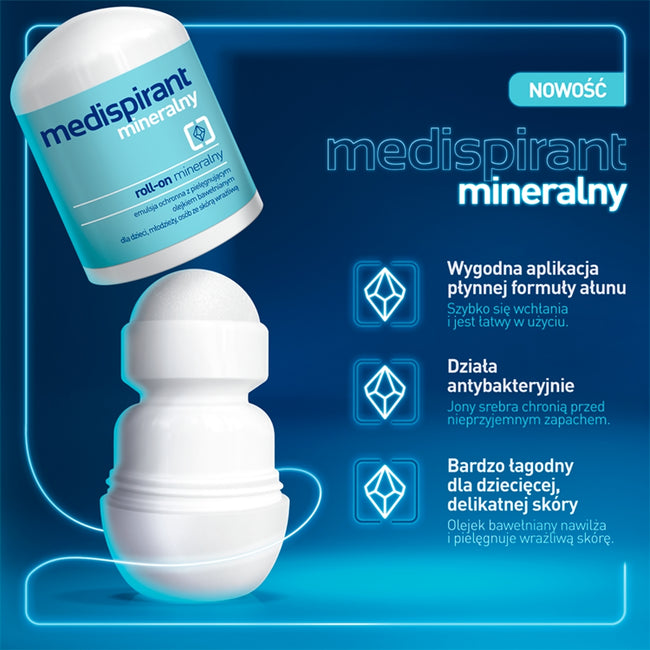 Medispirant Antyperspirant roll-on mineralny 40ml