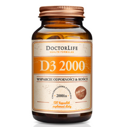 Doctor Life D3 2000 z Lanoliny w oliwie z oliwek suplement diety 120 kapsułek