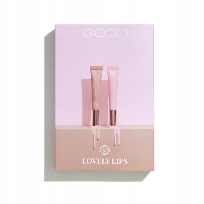 Gosh Lovely Lips zestaw Soft’n Tinted Lip Balm balsam do ust 002 Nougat 8ml + Soft’n Tinted Lip Balm  balsam do ust 003 Rose 8ml