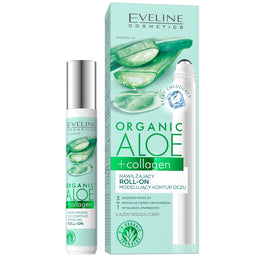 Eveline Cosmetics Organic Aloe + Collagen nawilżający roll-on modelujący kontur oczu 15ml