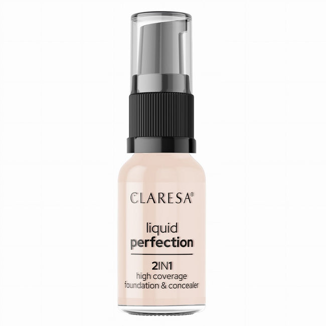 Claresa Liquid Perfection 2w1 korektor i podkład kryjący 101 Light 18g