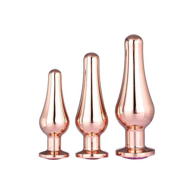 Dream Toys Gleaming Love Rose Gold Pleasure Plug Set zestaw korków analnych 3szt.