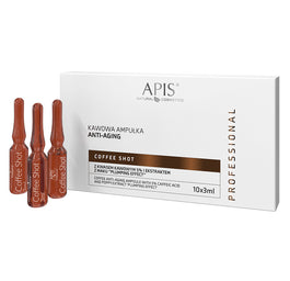 APIS Coffee Shot kawowa ampułka anti-aging z kwasem kawowym 5% i ekstraktem z maku 10x3ml