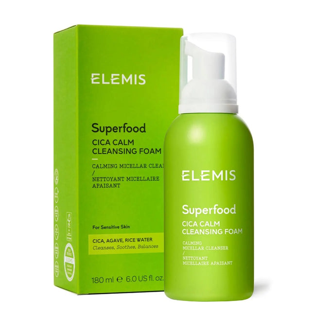 ELEMIS Superfood Cica Calm Cleansing Foam kojąca pianka do mycia twarzy 180ml