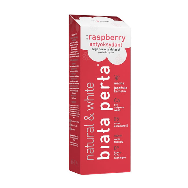 Biała Perła Raspberry pasta do zębów bez fluoru 75ml