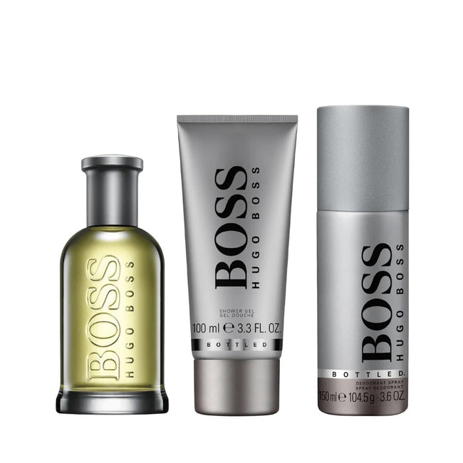 Hugo Boss Bottled zestaw woda toaletowa spray 100ml + dezodorant spray 150ml + żel pod prysznic 100ml