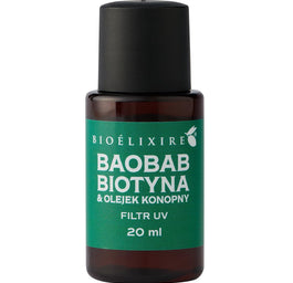 BIOELIXIRE Silikonowe serum do włosów Baobab + Biotyna & Olejek Konopny 20ml