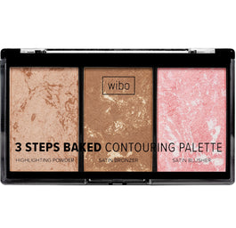 Wibo 3 Steps Baked Contouring Palette paleta do konturowania twarzy 10g