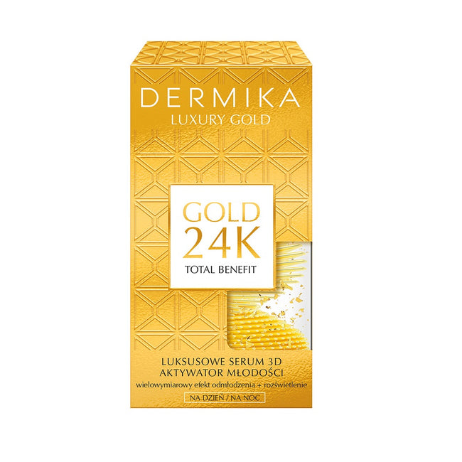 Dermika Luxury Gold 24K Total Benefit luksusowe serum 3D aktywator młodości 60g