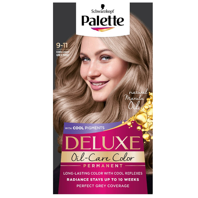 Palette Deluxe Oil-Care Color farba do włosów trwale koloryzująca z mikroolejkami  9-11 Chłodny Lekki Różany Blond